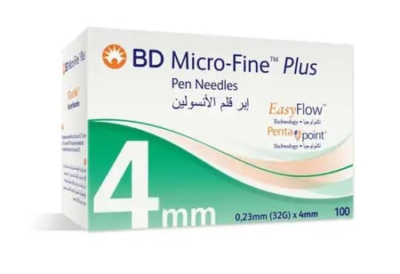 ابر قلم انسولين مقاس 4  BD Nano 32G/4mm/100PCS