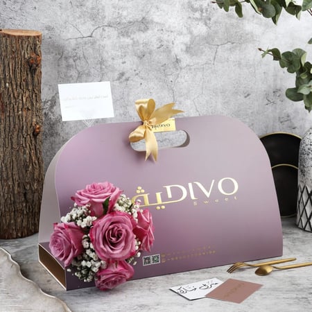 باقة ورد طبيعي مع شيكولاته