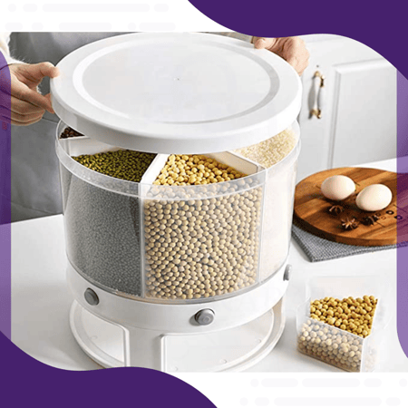موزع لتخزين الأرز والحبوب قابل للدوران بـ 6 أقسام (Model-C)