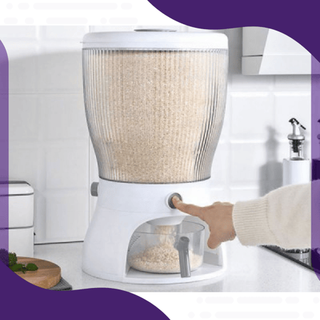 موزع لتخزين الأرز والحبوب قابل للدوران بـ 4 أقسام (Model-E)