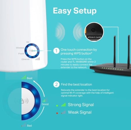 موزع شبكة و موسع نطاق واي فاي TP-Link TL-WA850RE بسرعة 300 ميجابت في الثانية