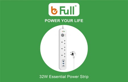 توصيلة كهرباء b Full بطول 5 متر ( تحمل الكهرباء حتى 2860 واط ) مدخل الشحن 32 واط )