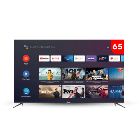 شاشة  دانسات 65 بوصة سمارت تلفزيون ذكي اندرويد 14  ال اي دي 4K مع حامل يثبت على الحائط اندرويد 14