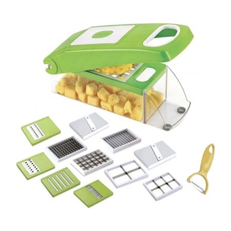 قطاعة خضروات دي إل سي 12 في 1 أبيض / أخضر .206