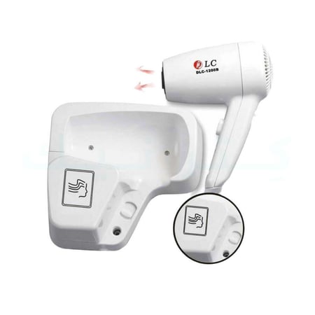 مجفف شعر مع قاعدة للتثبيت على الجدار من DLC