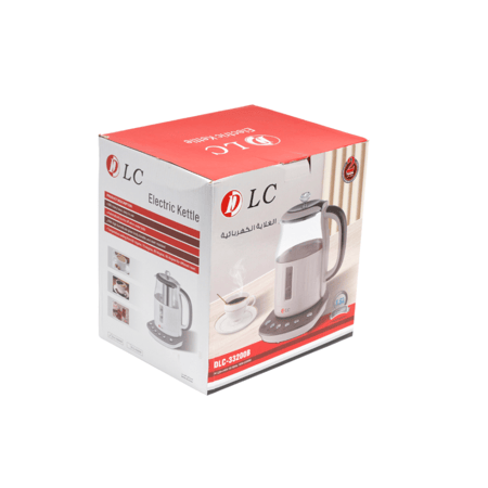 غلاية ماء زجاجية مع فلتر الشاي والأعشاب ابيض و شفاف - DLC-33200B DLC