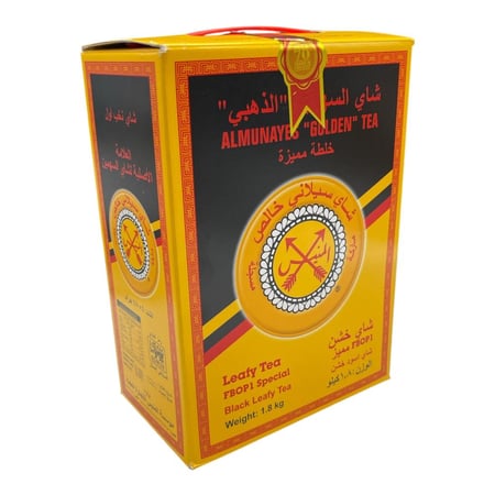 شاي المنيس اسود علبة كرتون ذهبي - خشن1800 جرام