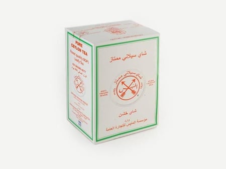 شاي المنيس اسود علبة كرتون ابيض - خشن 450 جرام