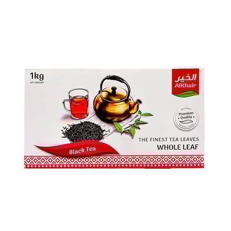كرتون شاي الخير أسود ورقة كاملة ، 1 كيلو