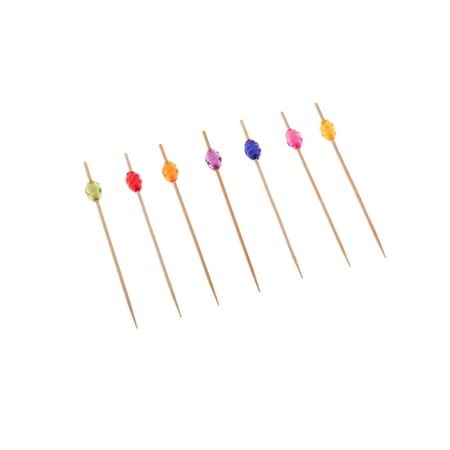 اعواد تمر وحلى خشب بمقبض خرز ملون 25 قطعة