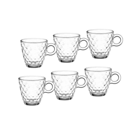 طقم فناجين اسبريسو زجاج مزخرف 6 قطعة 75 مل