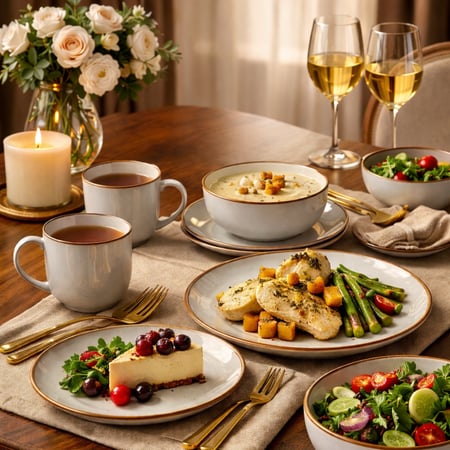 طقم عشاء بورسلان فاخر 20 قطعة رمادي 4 اشخاص