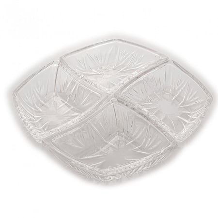 صحن مقسم زجاج مربع 4 قطعة