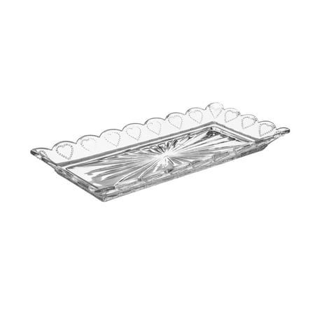 صحن تقديم زجاج مستطيل  مقاس 35*17 سم