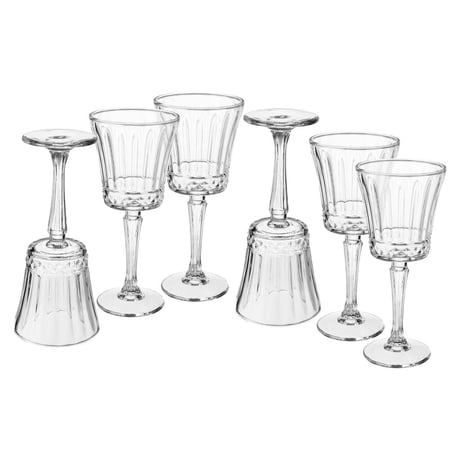 كاسات عصير زجاج مخطط فاخر 6 قطعة 300 مل