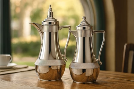 طقم ترامس السلطانة الفاخرة 2 قطعة كروم 1 لتر