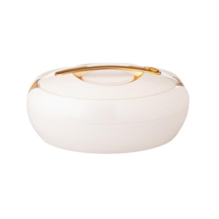 حافظة طعام بيضاوي بيج مع ذهبي 5 لتر