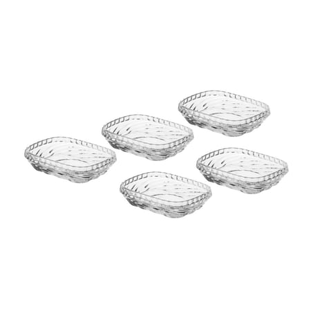 طقم صحون نوى زجاج مربع مزخرفة مقاس 9*7 سم 5 قطعة