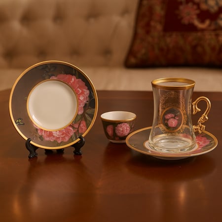 طقم قهوة وشاي 18 قطعة مجموعة الغردينيا