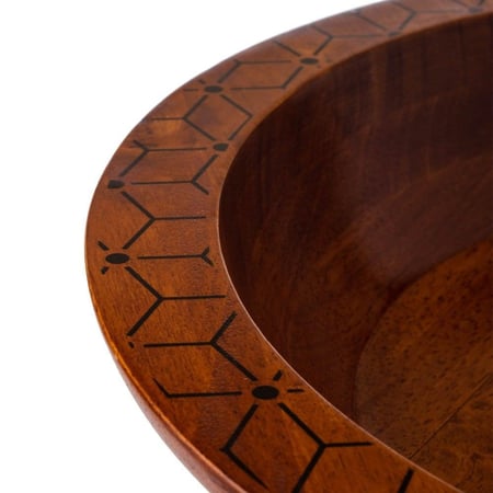 قدح تقديم خشب مدور فيتنامي للعصيد مقاس 42 سم