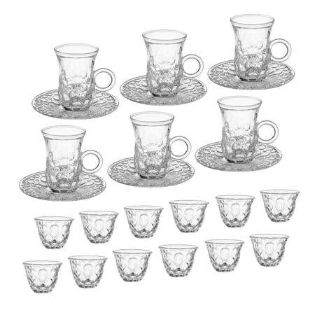 طقم فناجين شاي وقهوة زجاج 24 قطعة