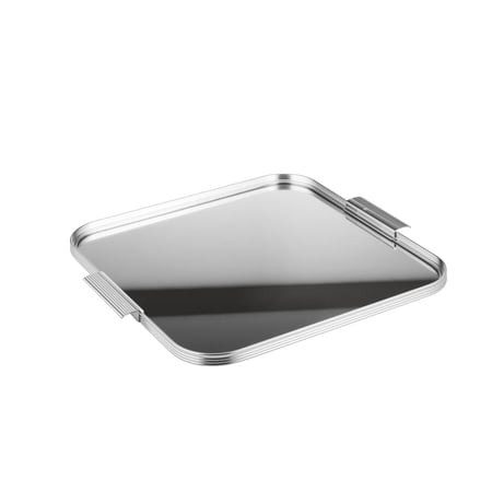 صينية تقديم معدن نيكل فاخر مربعة مقاس 35*35 سم