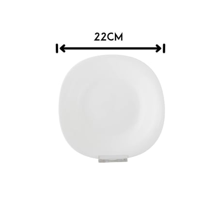 طقم صحون ايدام غويط اركوبال ابيض مربع 6 قطعة مقاس 22 سم