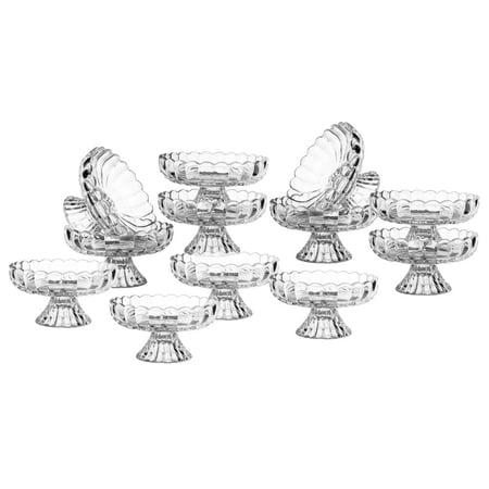 كاسات ايس كريم وسلطات الفواكه زجاج  مخطط 12 قطعة