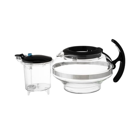 براد شاي زجاج مقاوم للحرارة 1000 مل مع مصفى داخلي بيد اسود بلاستيك