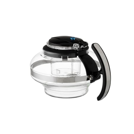 براد شاي زجاج مقاوم للحرارة 1000 مل مع مصفى داخلي بيد اسود بلاستيك