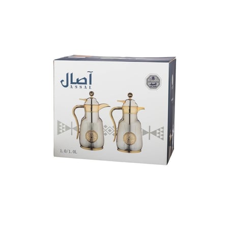 طقم ترامس اصال ابيض ذهبي 2 قطعة