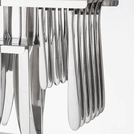 طقم ملاعق خدمة 30 قطعة استيل سادة مع استاند