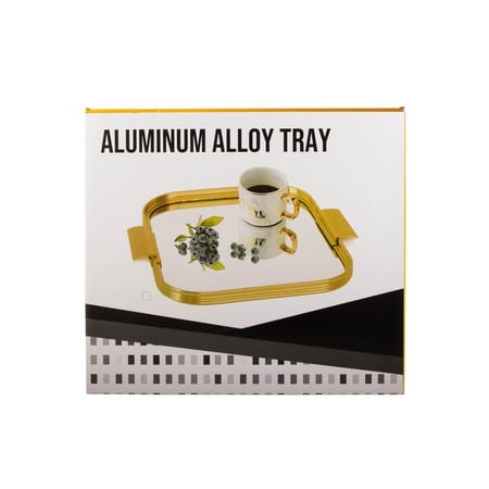 صينية تقديم معدن نيكل فاخر مربعة مقاس 35*35 سم