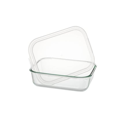 حافظة طعام زجاج شفاف بغطاء مقاس 29*19 سم