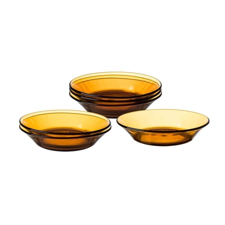 طقم صحون زجاج للسلطات مدور فرنسي عسلي DURALEX مقاس  14 سم 6 قطعة