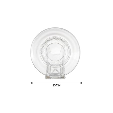 طقم صحون حلا زجاج 6 قطعة مع استاند معدن ذهبي مقاس 15 سم