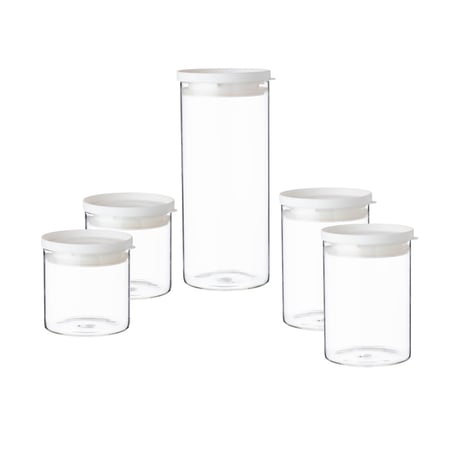 طقم مرطبانات زجاج 5 قطع