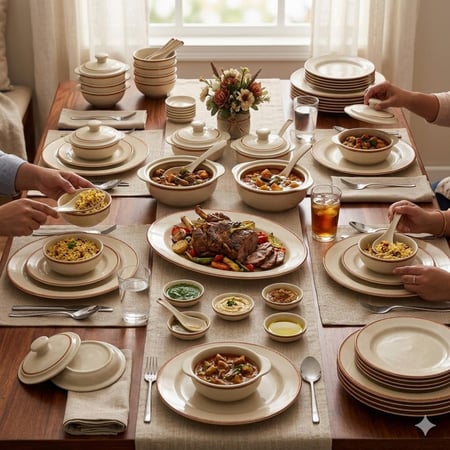 طقم عشاء ميلامين بيج 57 قطعة 6 اشخاص