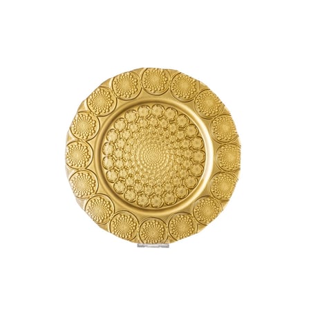 صحن تقديم حلويات زجاج تركي مدور مقاس 32 سم