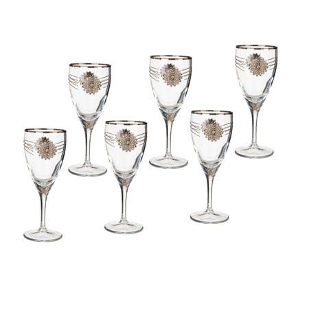 كاسات عصير فضي كريستال تركي 6 قطعة