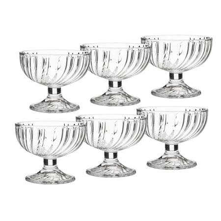 كاسات ايس كريم وحلا زجاج فرنسي 6 قطعة 390 مل