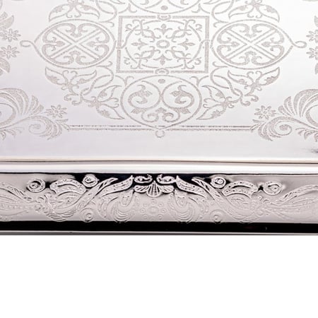 صحن تقديم معدن مستطيل فضي