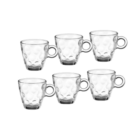 طقم فناجين اسبريسو زجاج مزخرف 6 قطعة 75 مل