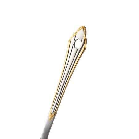 ملعقة غرف معدن استيل وذهبي مقاس وسط