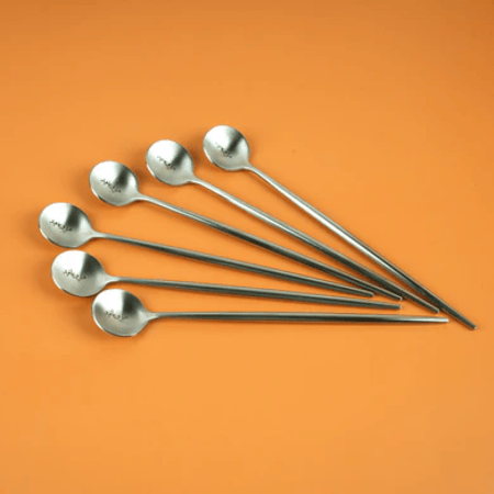 طقم ملاعق شاي وحلا معدن فضي ( هني وعافية ) 6 قطعة ديفاليدي