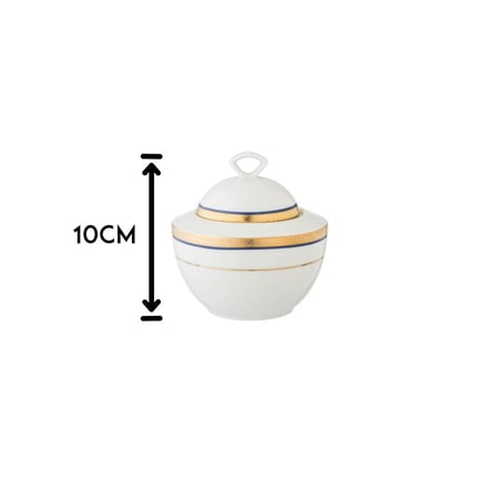 سكرية بورسلان ابيض وذهبي وكحلي الماني