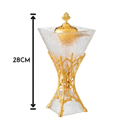 مبخرة اكريلك اغصان معدن ذهبي كبير