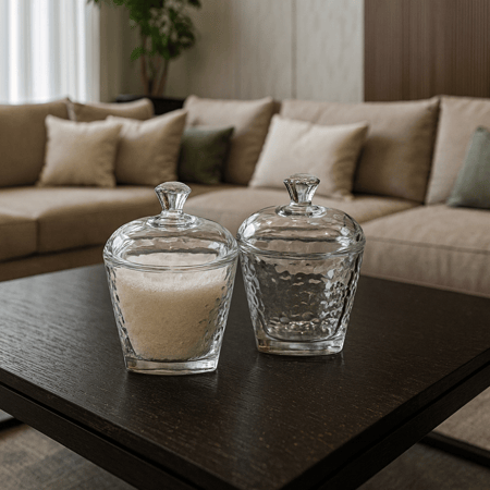 سكرية زجاج مثلجة 2 قطعة