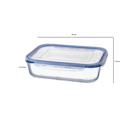 صينية فرن زجاج بغطاء بلاستيك 2.7 لتر