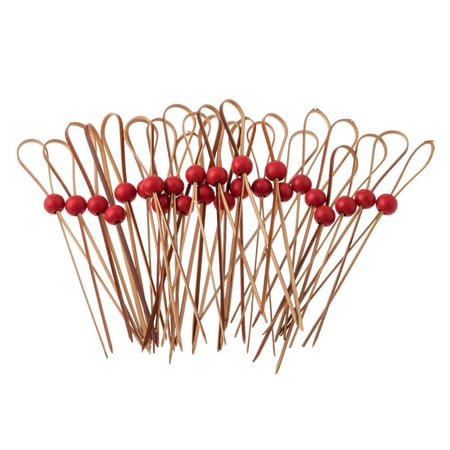 اعواد تمر وحلى خشب بمقبض حلقات 24 قطعة